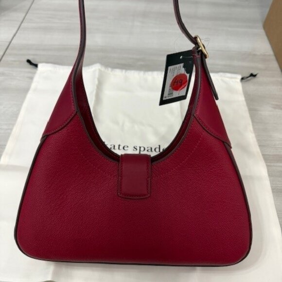 NWT Red Kate Spade Nouveau Pebbled Small Shoulder Bag with silky dust bag - Picture 6 of 6